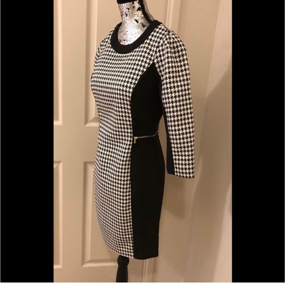 Office Ready - Houndstooth H&M Long Sleeve Dress (nwot) - Picture 3 of 3